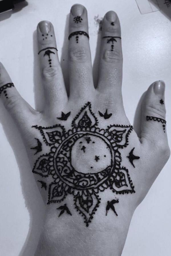 Bridal Sun and Moon Designs