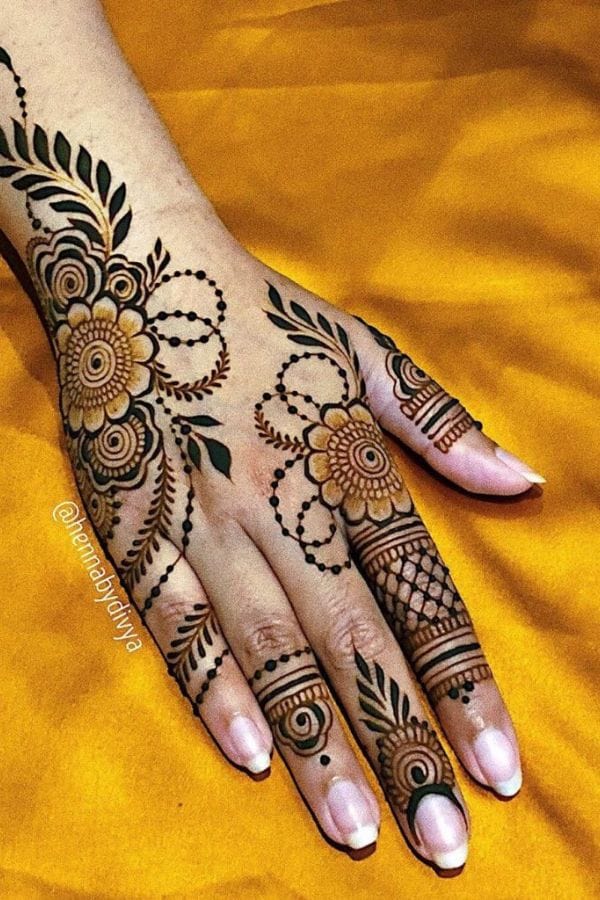 Simple Arabic Mehndi Designs for the Back Hand (10)
