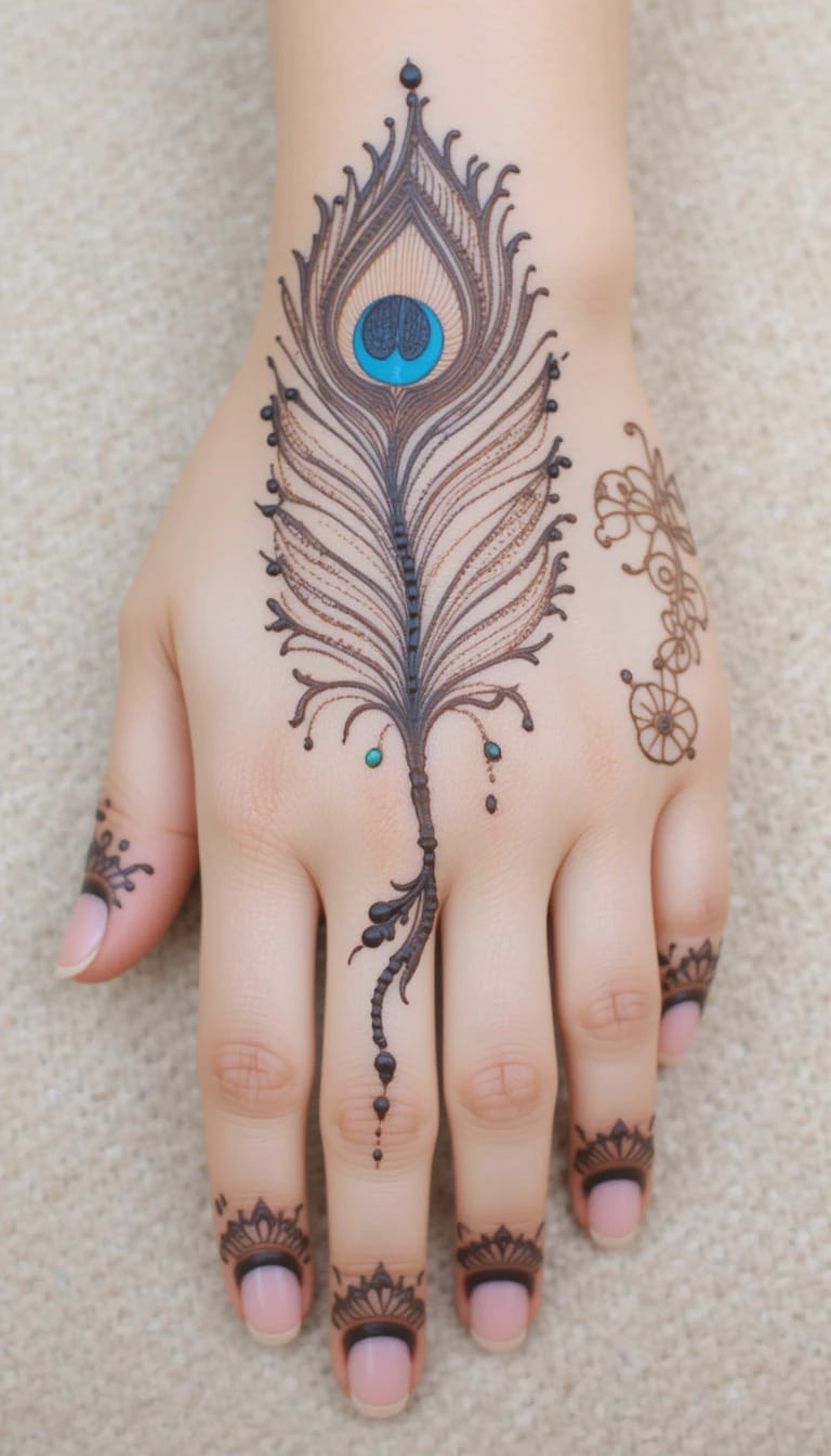 Peacock Feather Henna